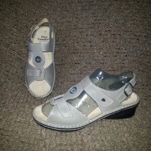 FINN COMFORT-Adana-Taupe/Grey/Beige Pebbled Leather-UK Size 5D-NWOB